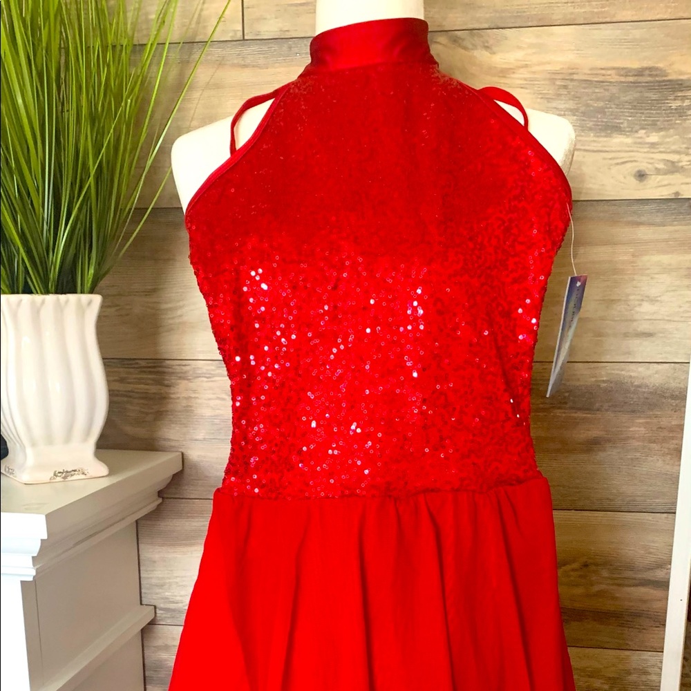 Women’s Red Leotard Dancing Dress Size: S